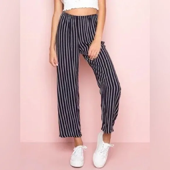Brandy Melville Navy Blue Striped Pants - Picture 4 of 4